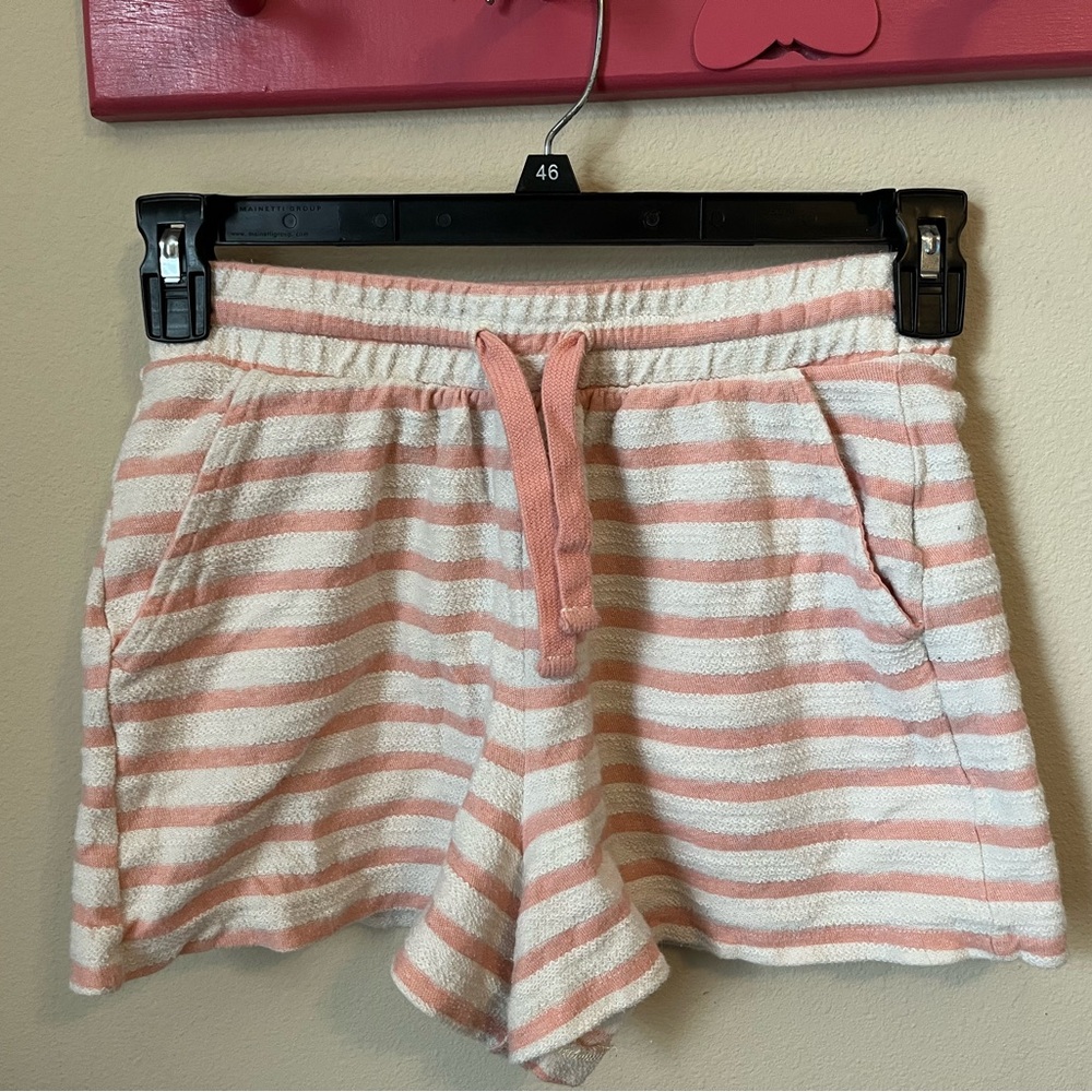 Old Navy Pink and White Athletic Shorts with Elastic Waistband